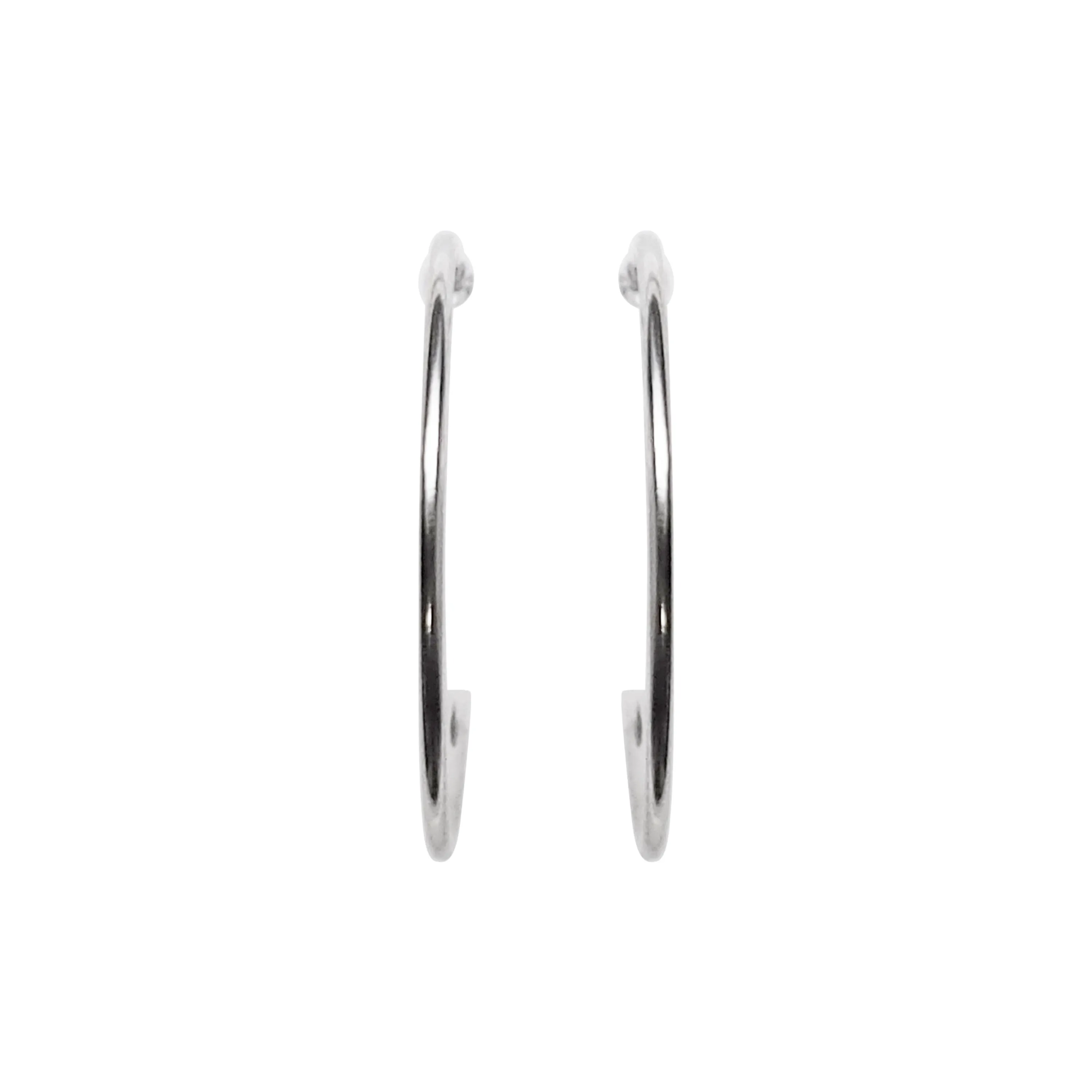 Big Invisible Clip On Hoop Earrings (Silver tone)