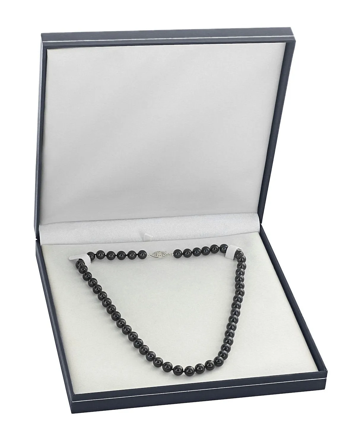 Black Japanese Akoya Pearl Necklace, 5.5-6.0mm - AA  Quality