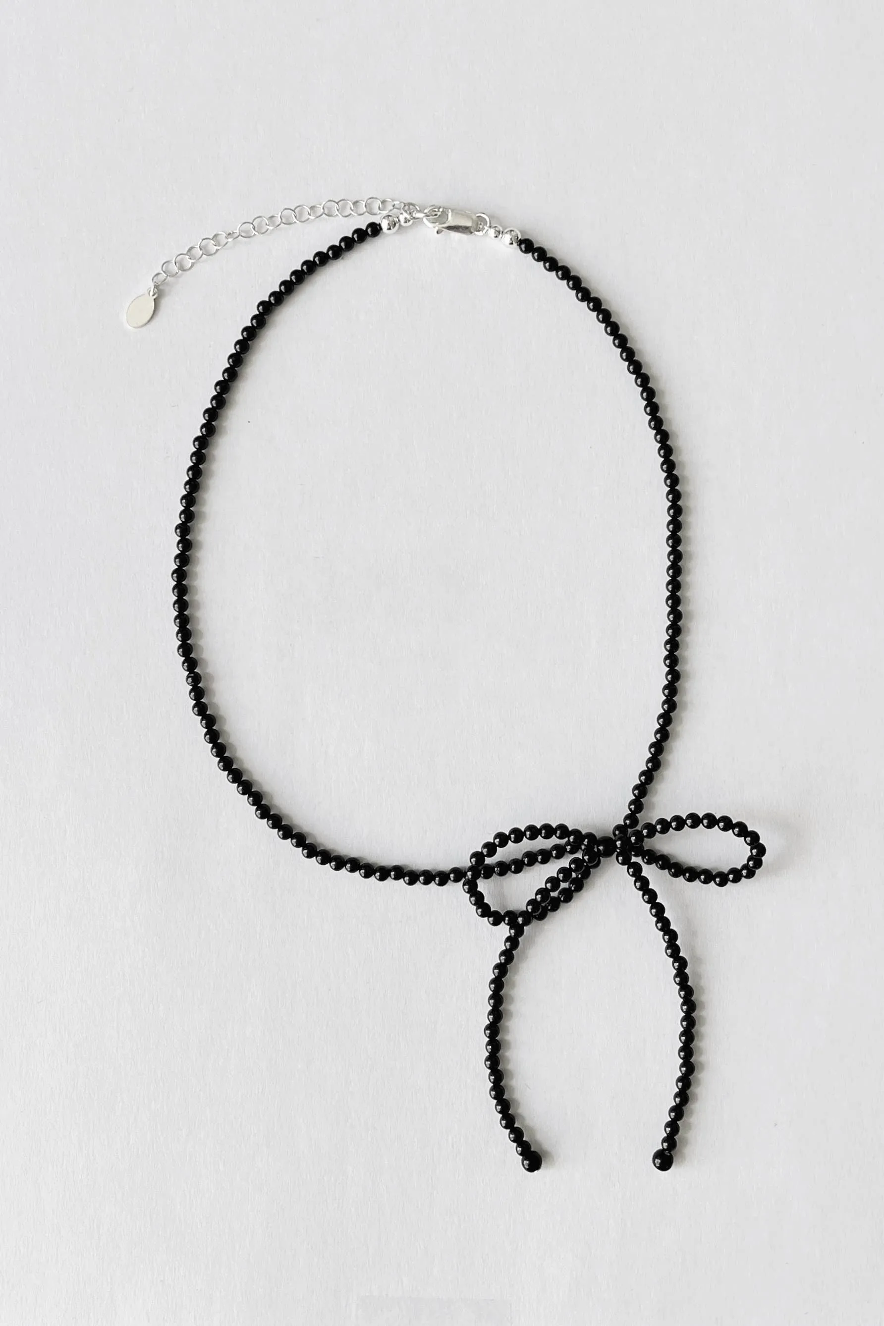 Black Onyx Bow Necklace