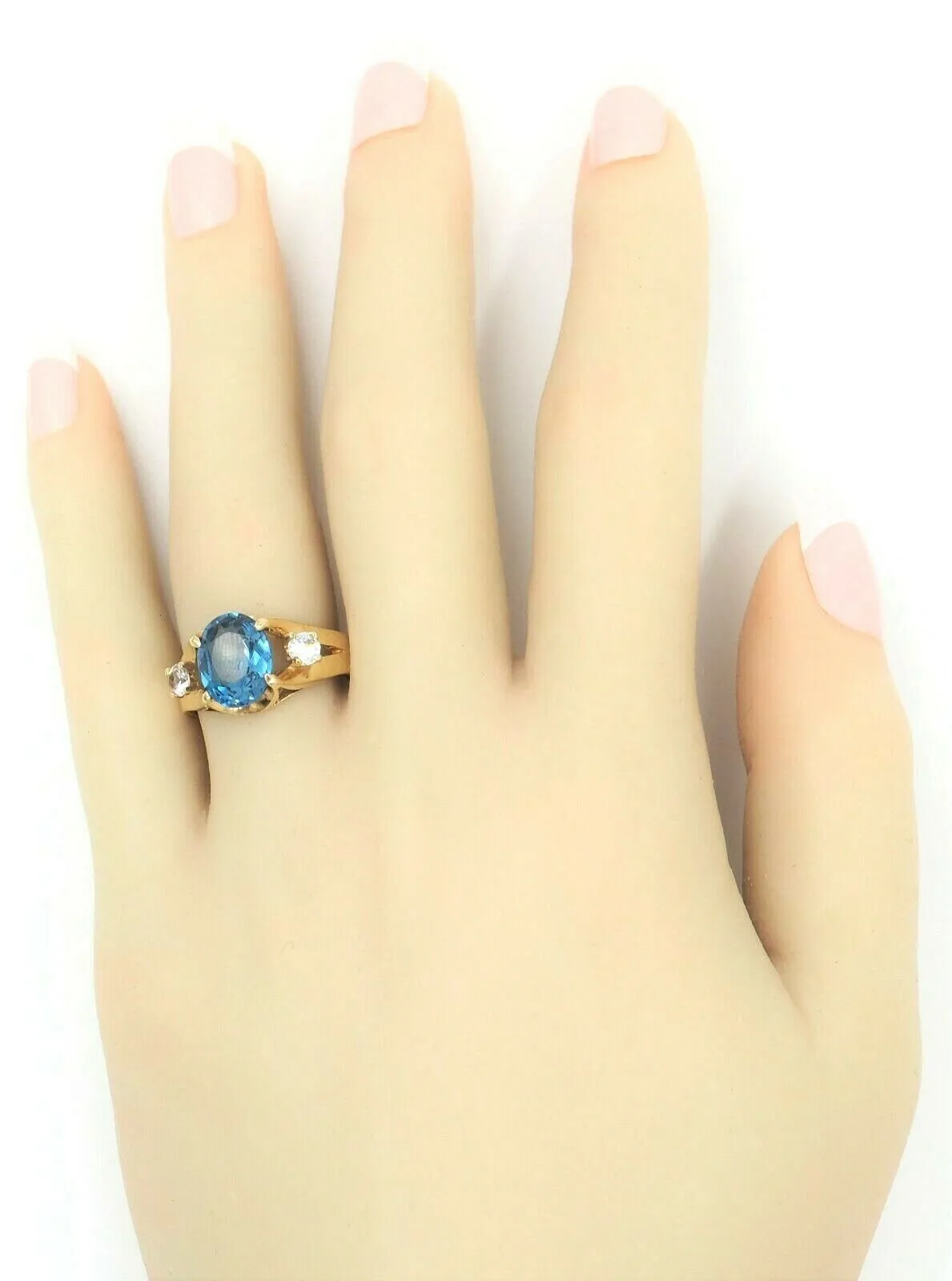 Blue Spinel 9ct Yellow Gold Dress Ring