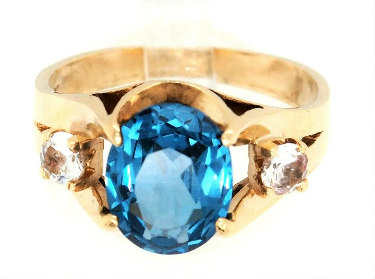 Blue Spinel 9ct Yellow Gold Dress Ring