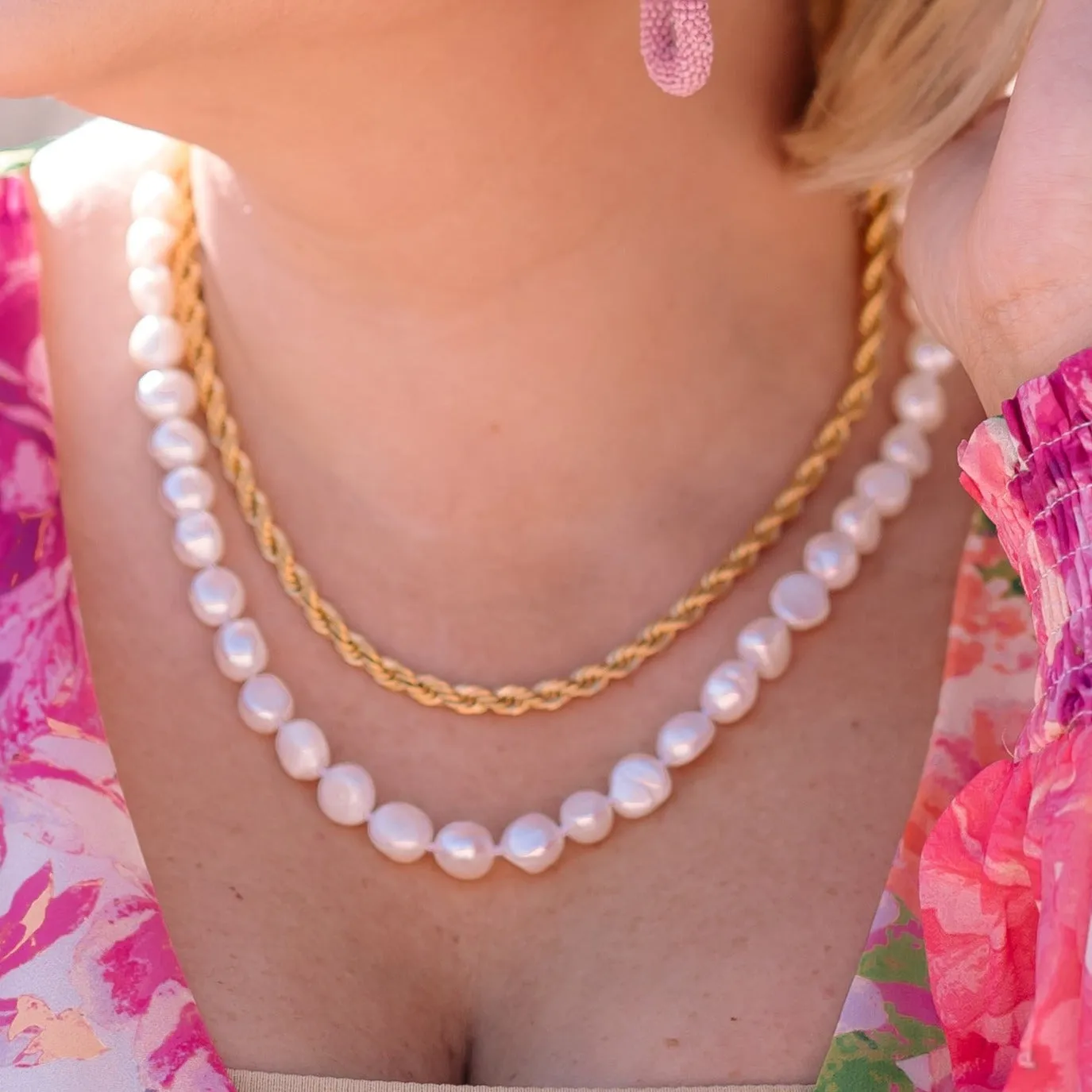 Brenda Grand Chunky Pearl Necklace