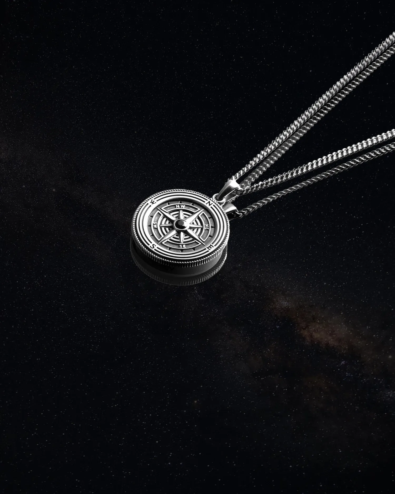 Compass Pendant - Sterling Silver