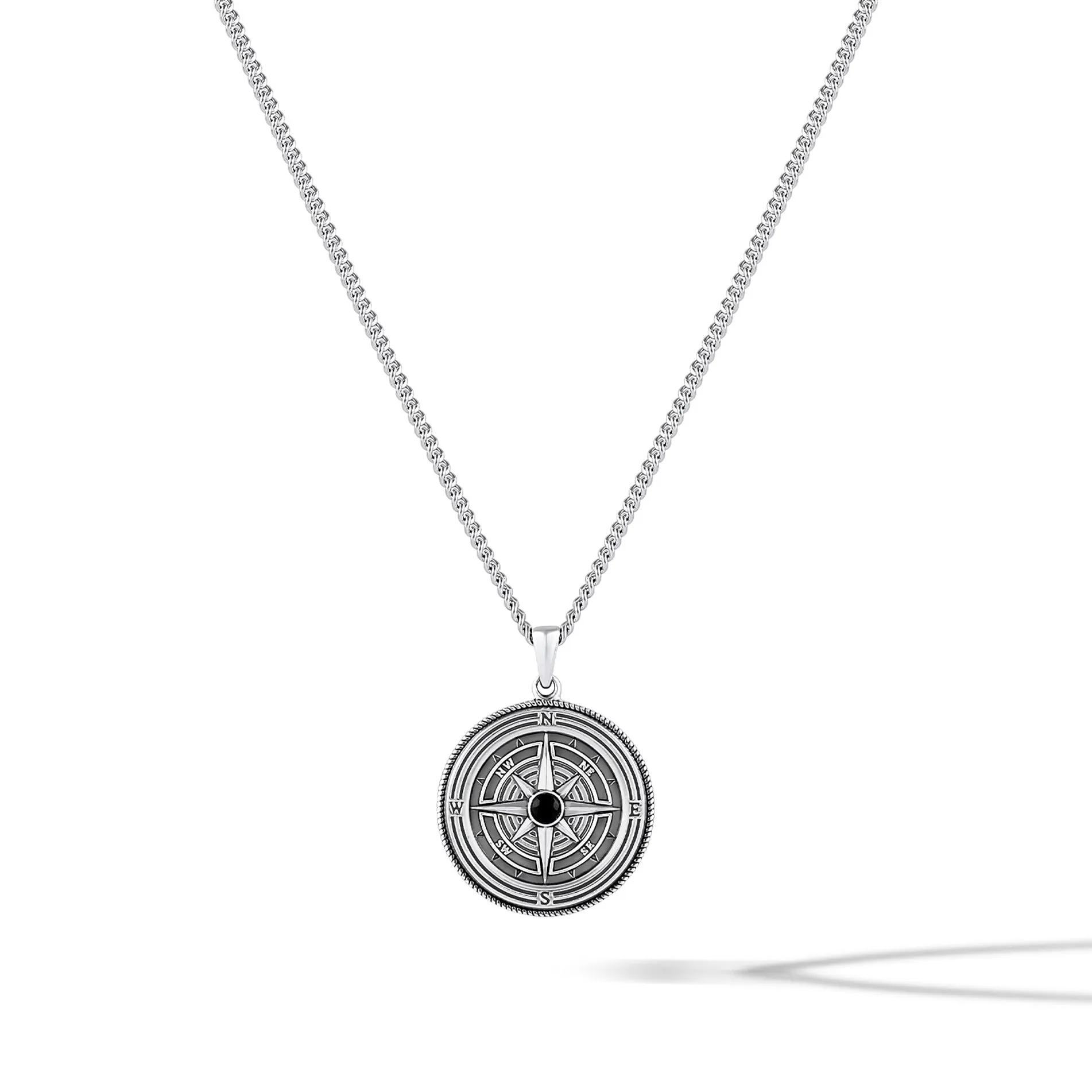 Compass Pendant - Sterling Silver