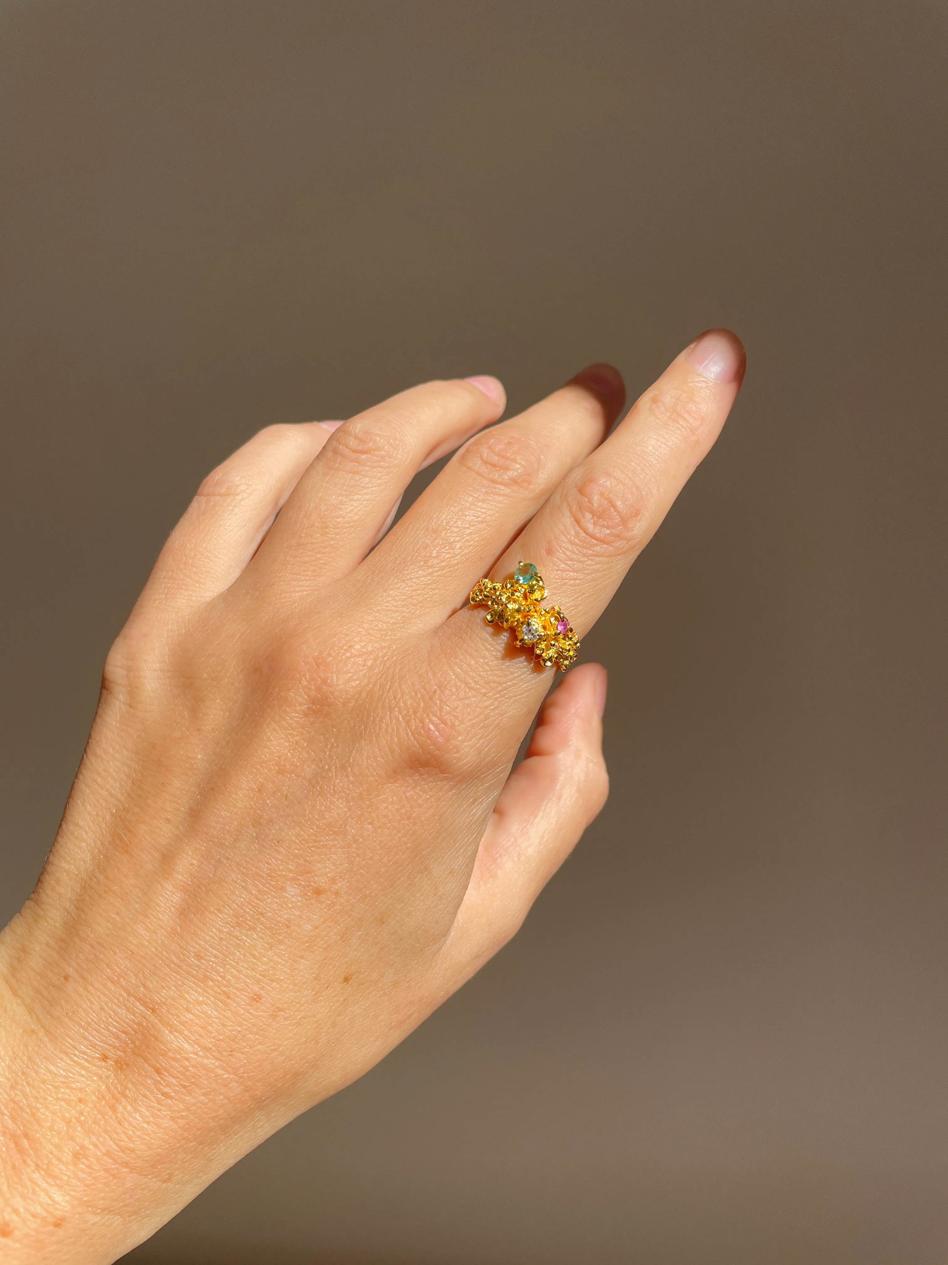 Coral Ring Gold # 3 | Size 7