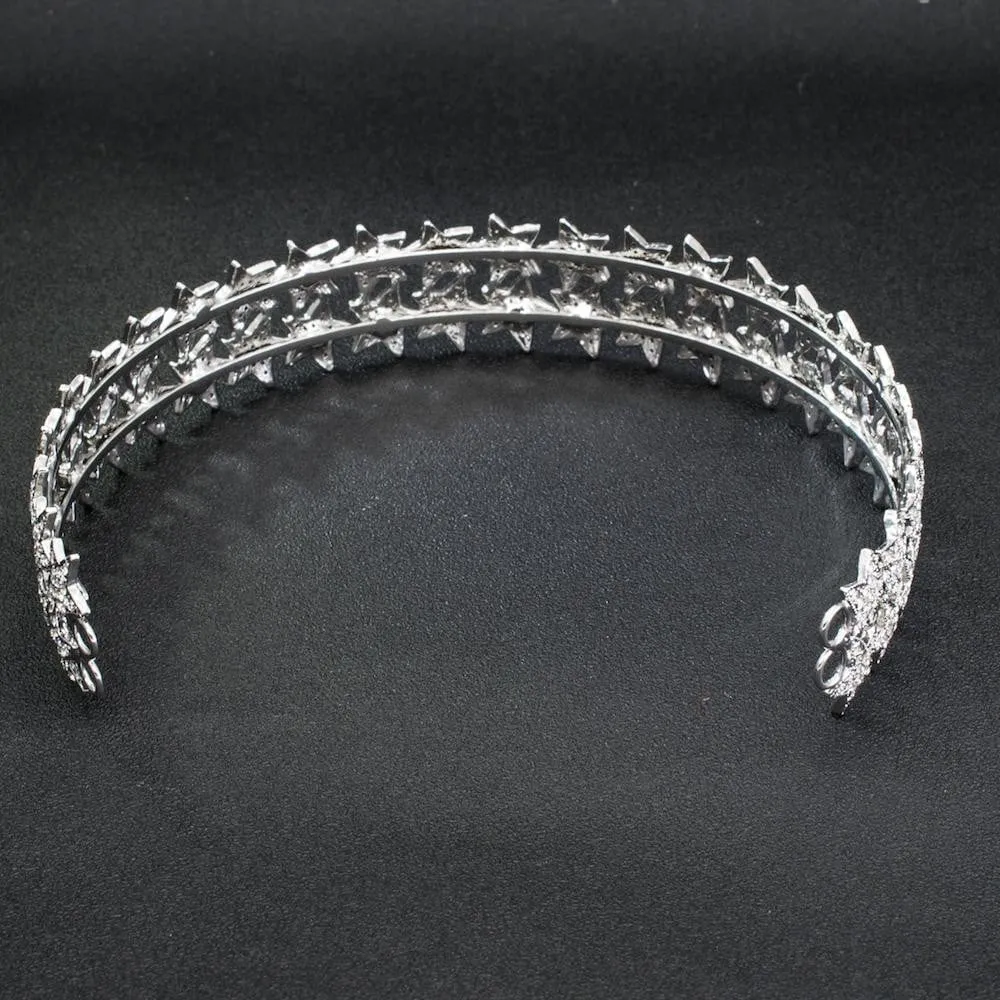 Cubic crystals wedding  bridal royal tiara diadem crown HG0049