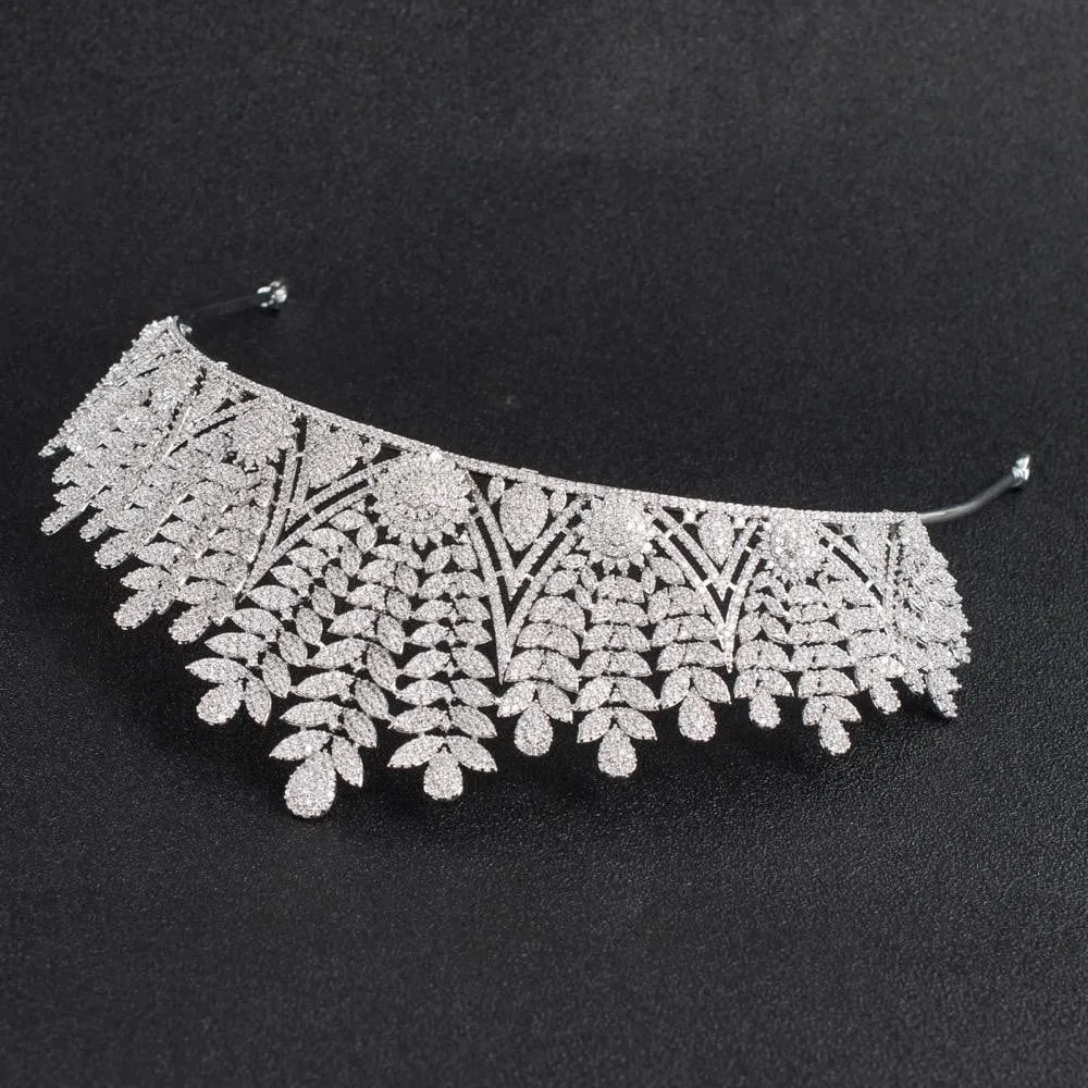 Cubic Zirconia Wedding Bridal Tiara Diadem Hair Jewelry CH10128