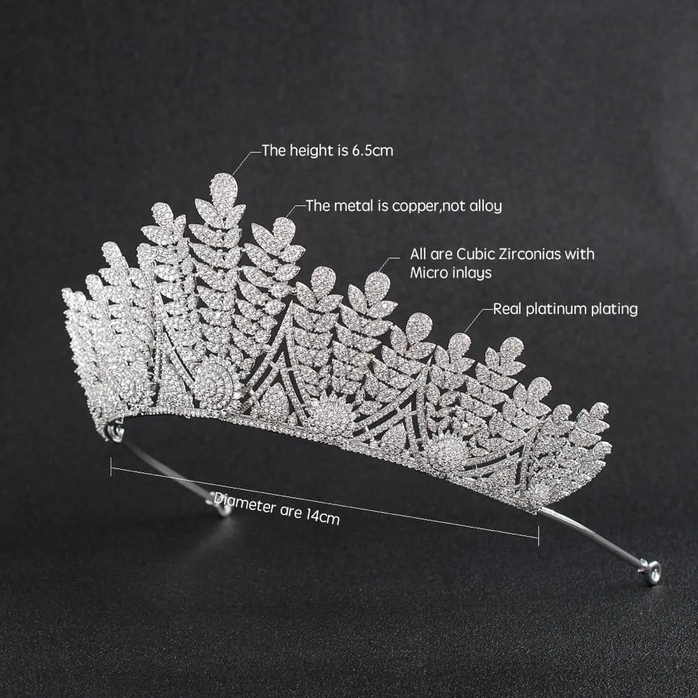 Cubic Zirconia Wedding Bridal Tiara Diadem Hair Jewelry CH10128