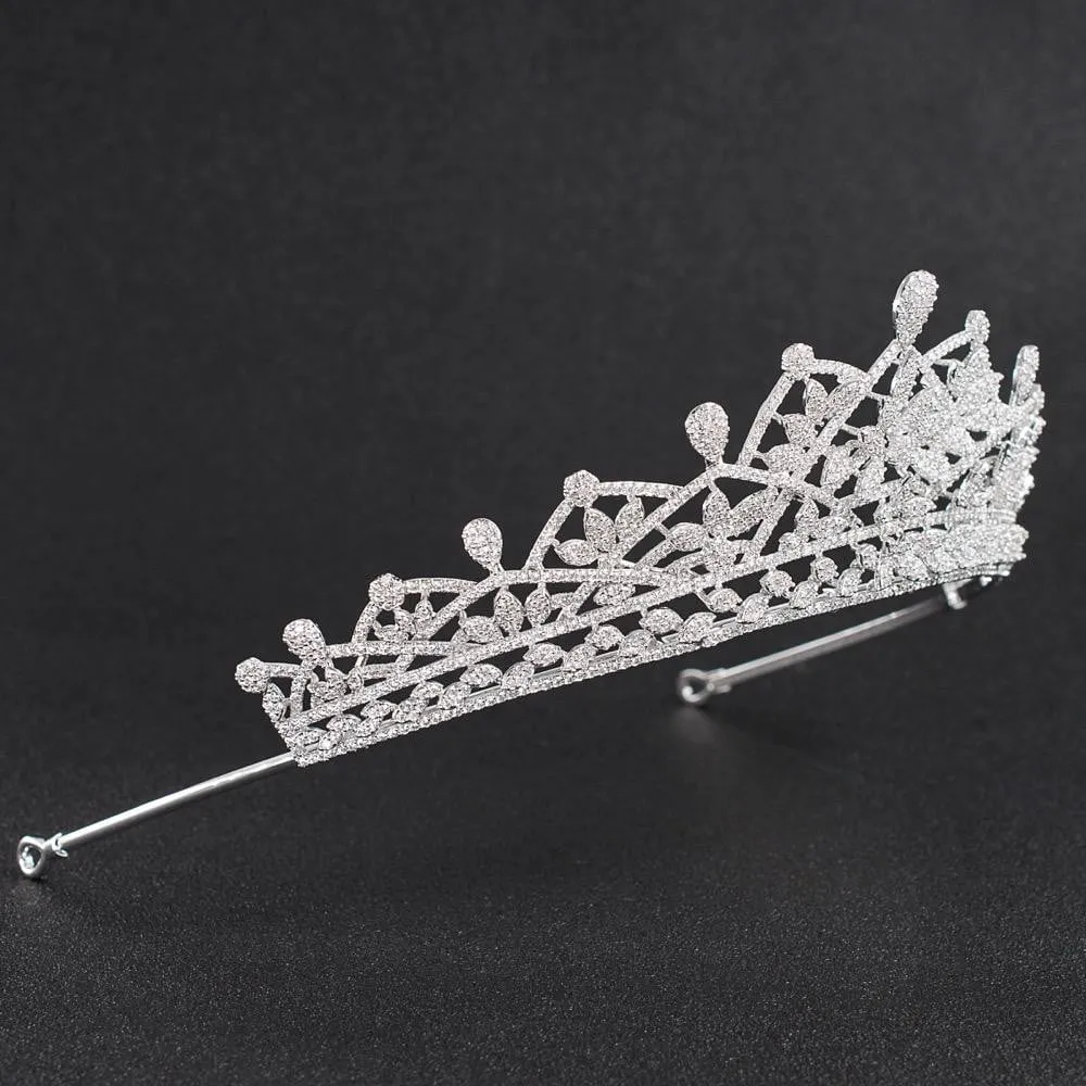 Cubic zirconia wedding bridal tiara diadem hair jewelry CH10129