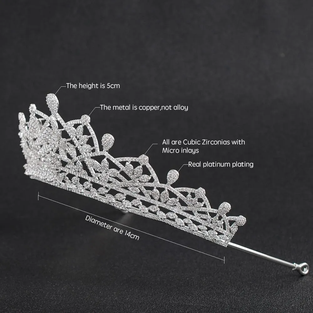 Cubic zirconia wedding bridal tiara diadem hair jewelry CH10129