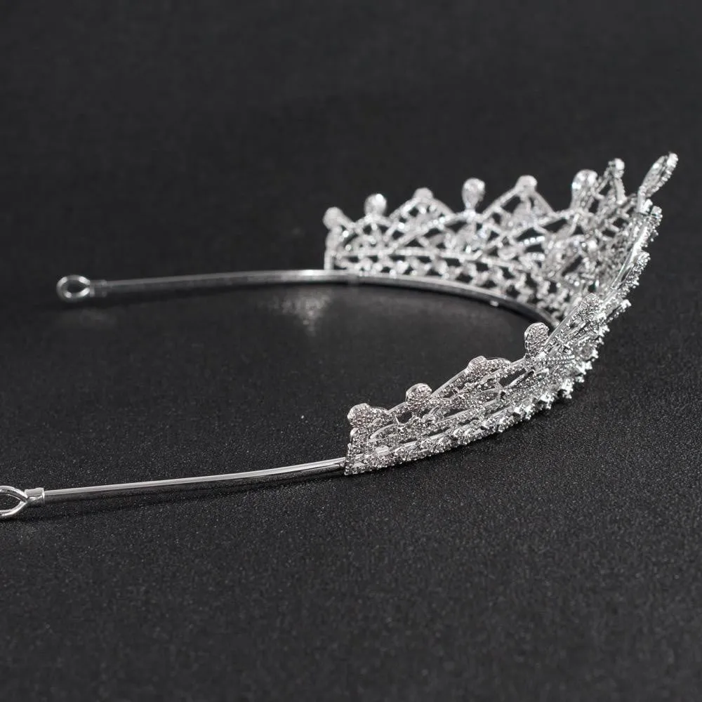 Cubic zirconia wedding bridal tiara diadem hair jewelry CH10129