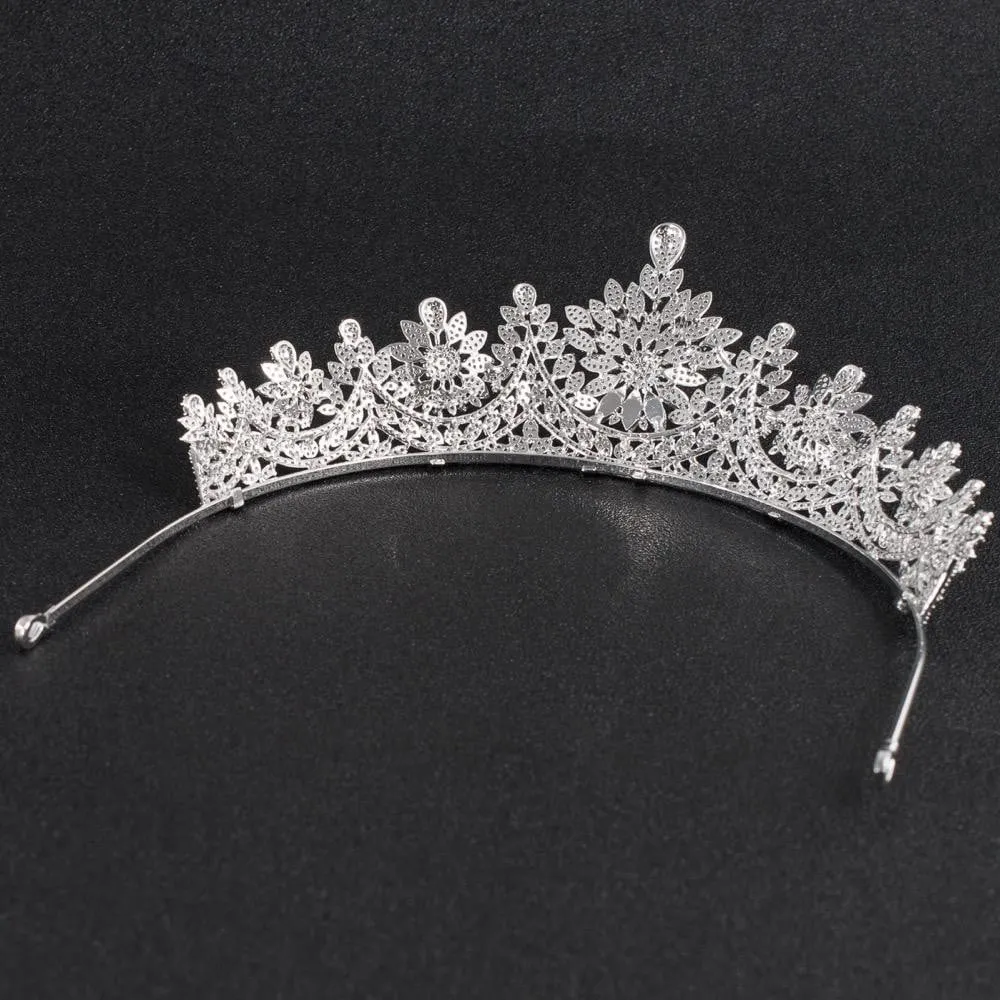 Cubic zirconia wedding bridal tiara diadem hair jewelry CH10131