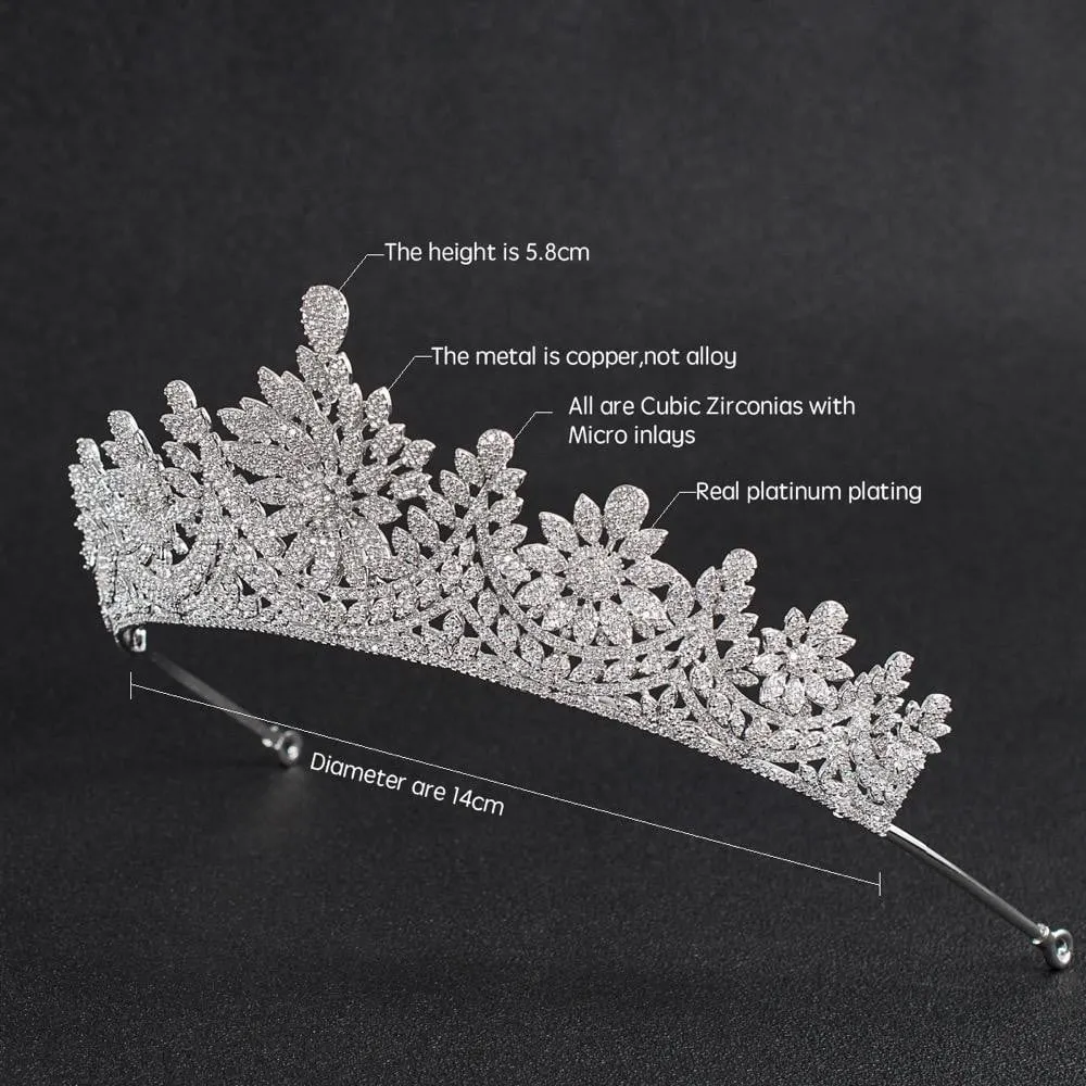 Cubic zirconia wedding bridal tiara diadem hair jewelry CH10131