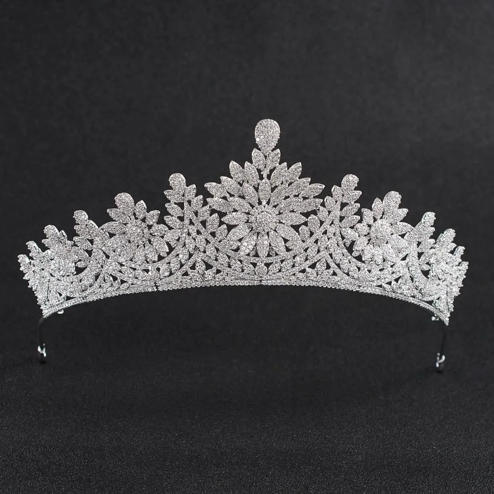 Cubic zirconia wedding bridal tiara diadem hair jewelry CH10131