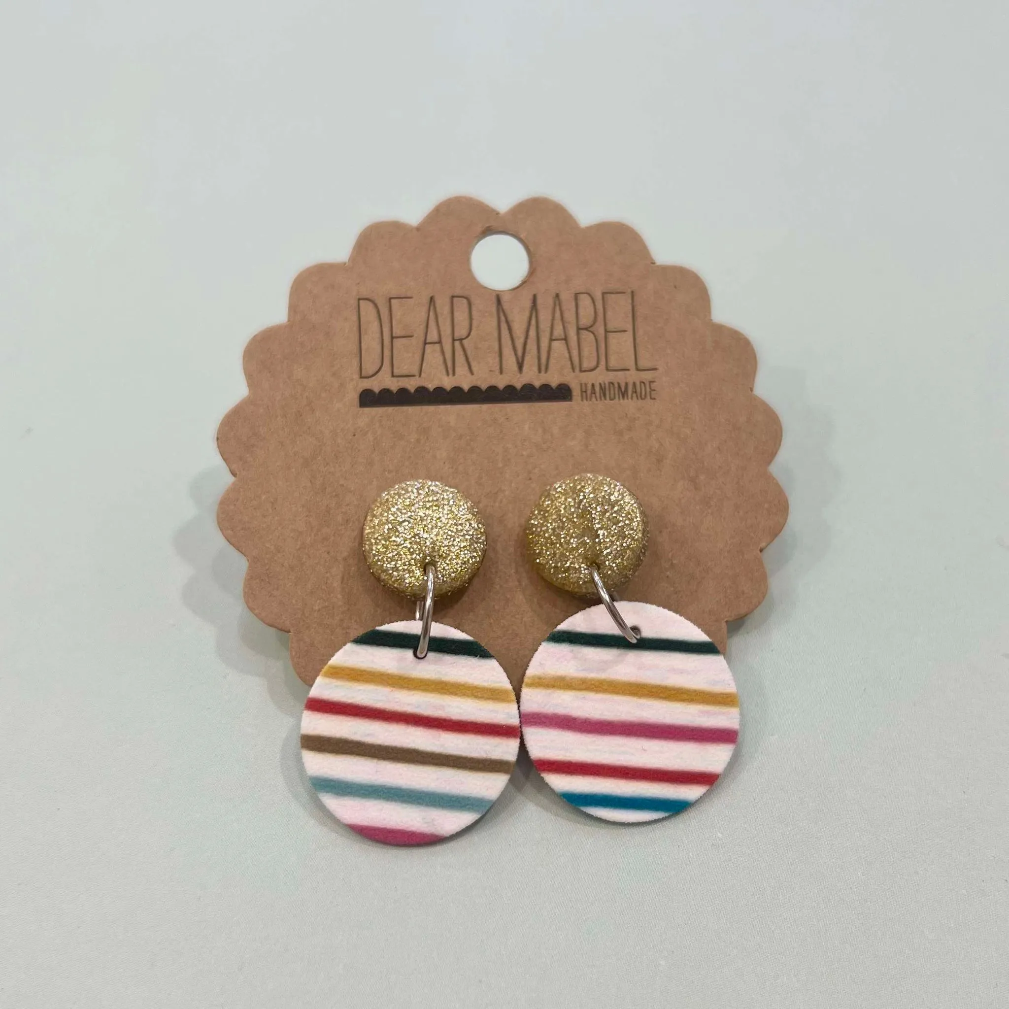 Dear Mabel Handmade - Rainbow Stripe Earrings*