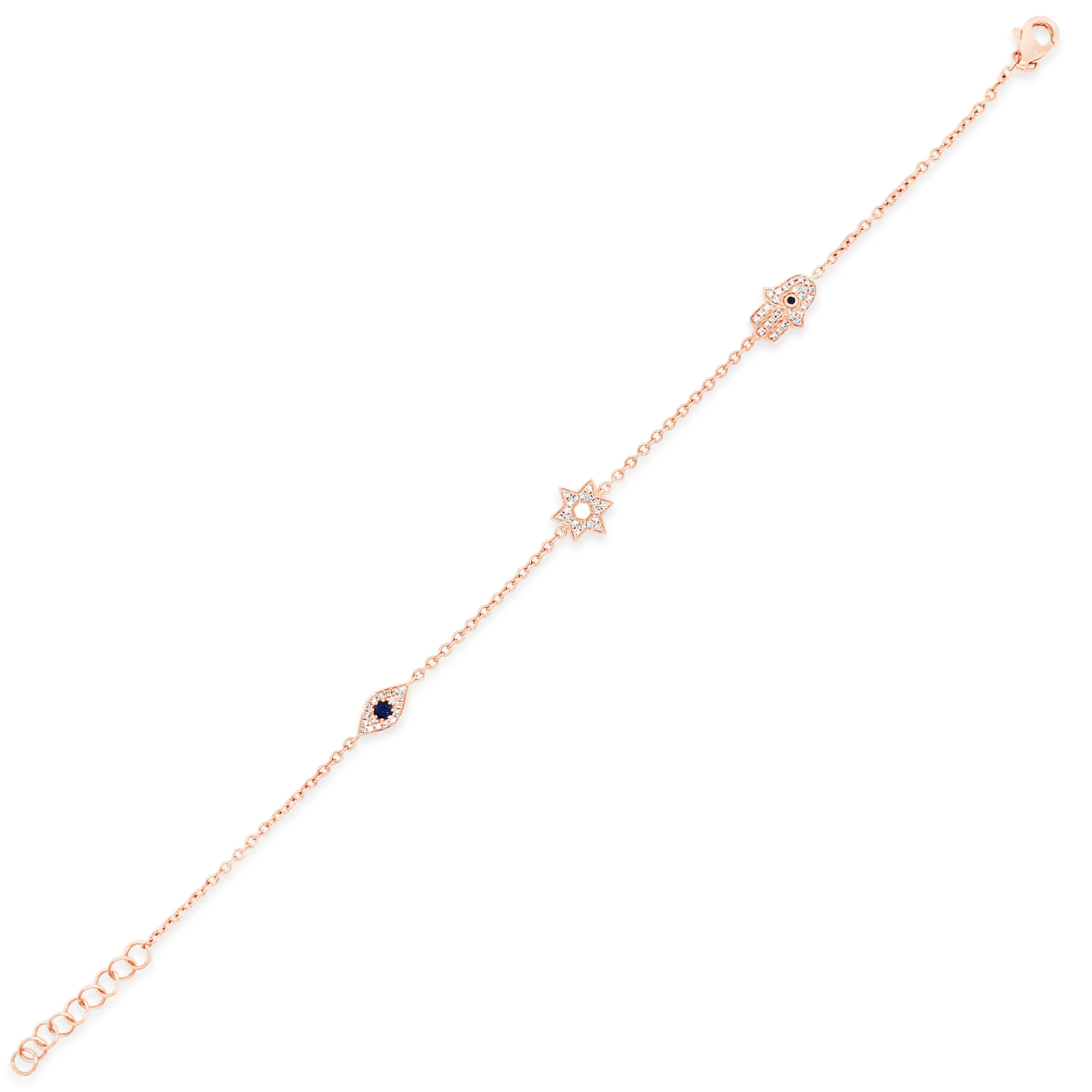 Diamond Jewish Star Fashion Bracelet