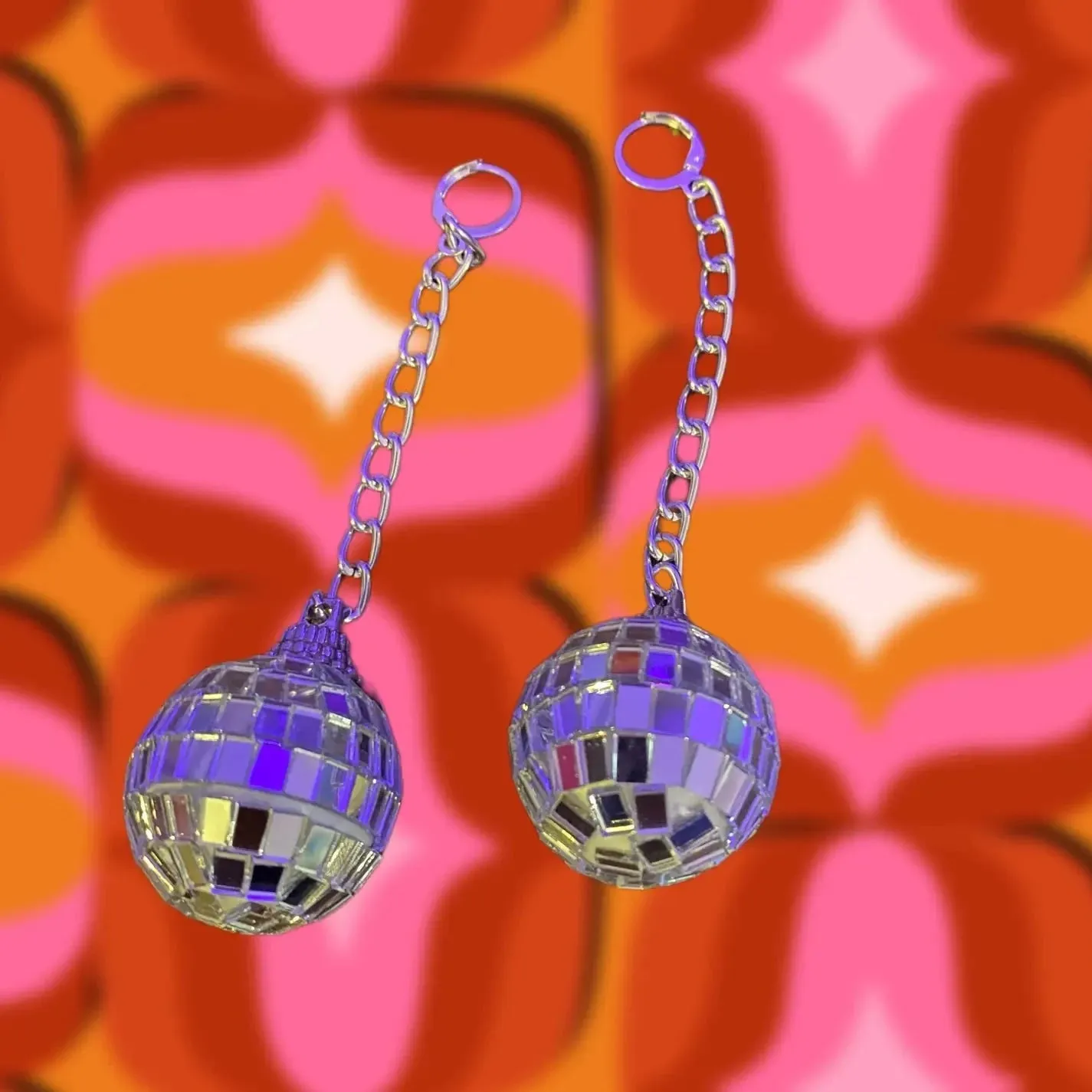 Disco Doll Silver Drop Earrings