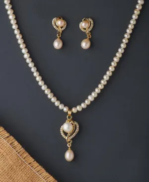 Elegant Real Pearl Necklace Set