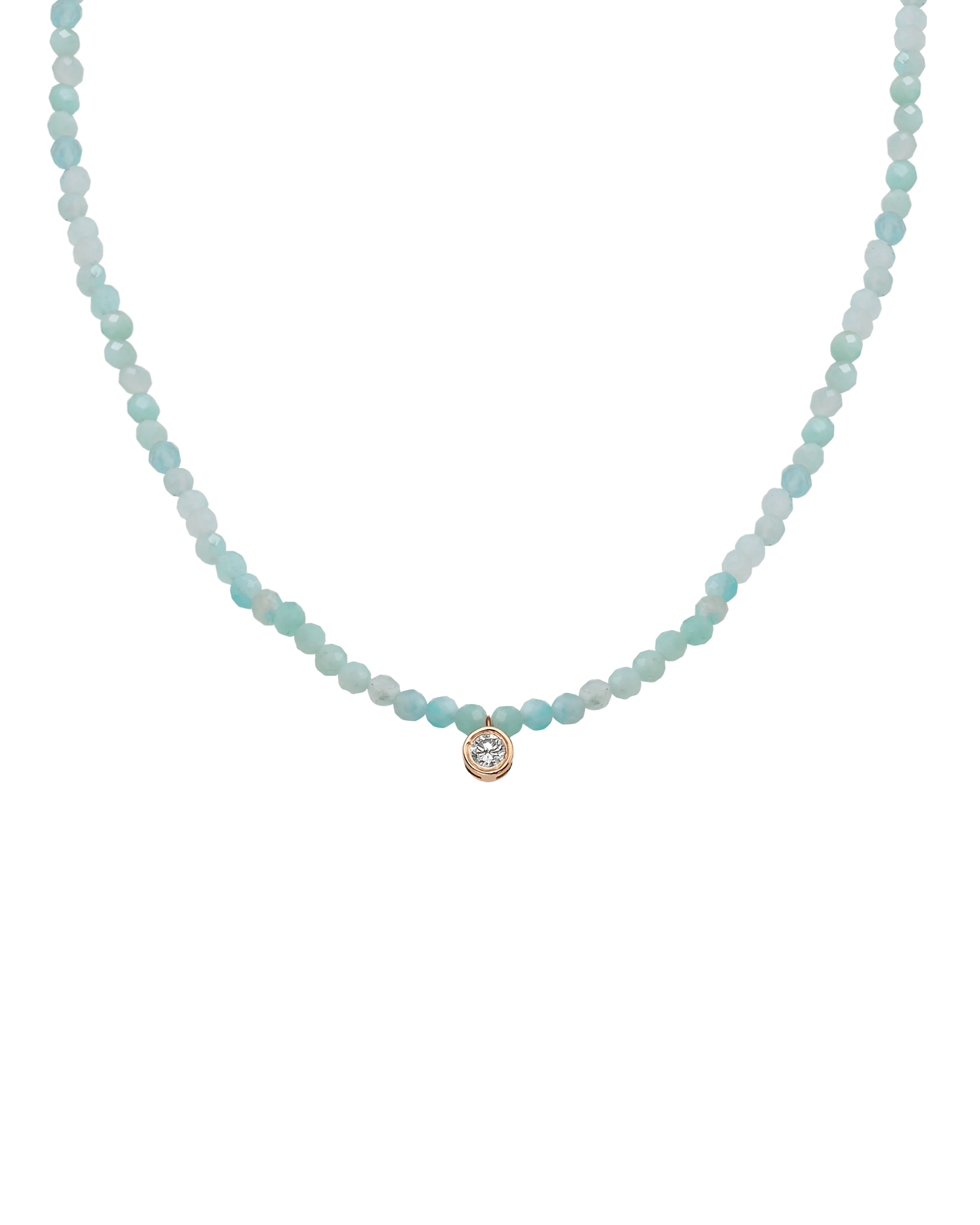 Emerald Gemstone & Diamond Necklace - 14K Rose Gold