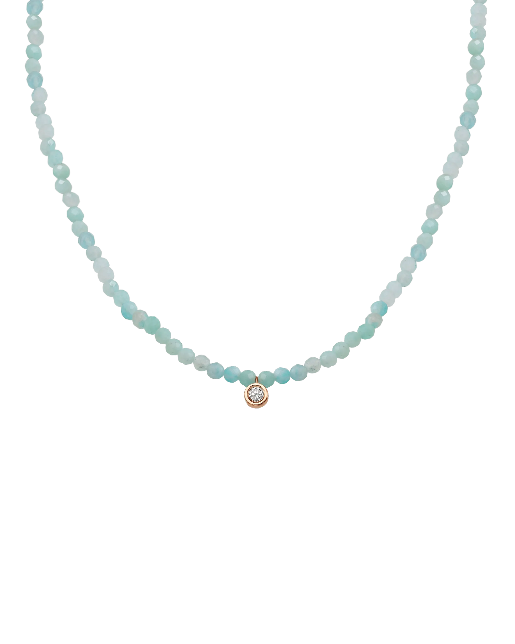 Emerald Gemstone & Diamond Necklace - 14K Rose Gold