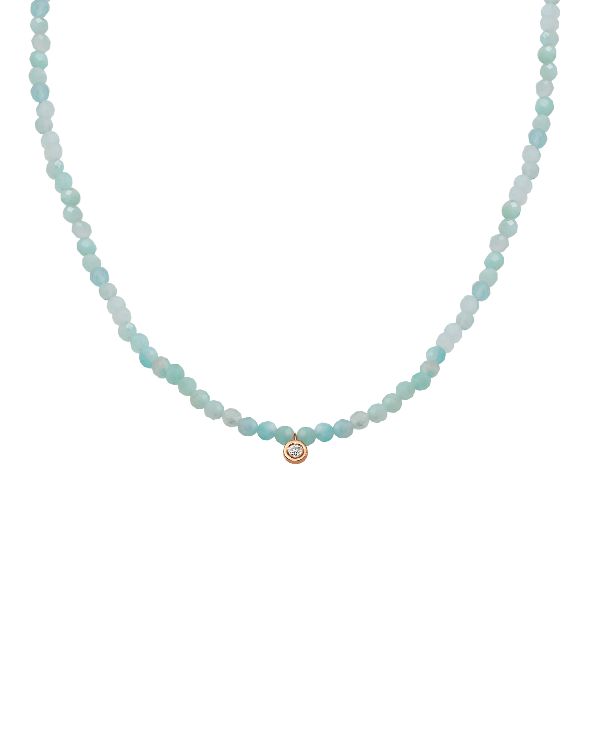 Emerald Gemstone & Diamond Necklace - 14K Rose Gold