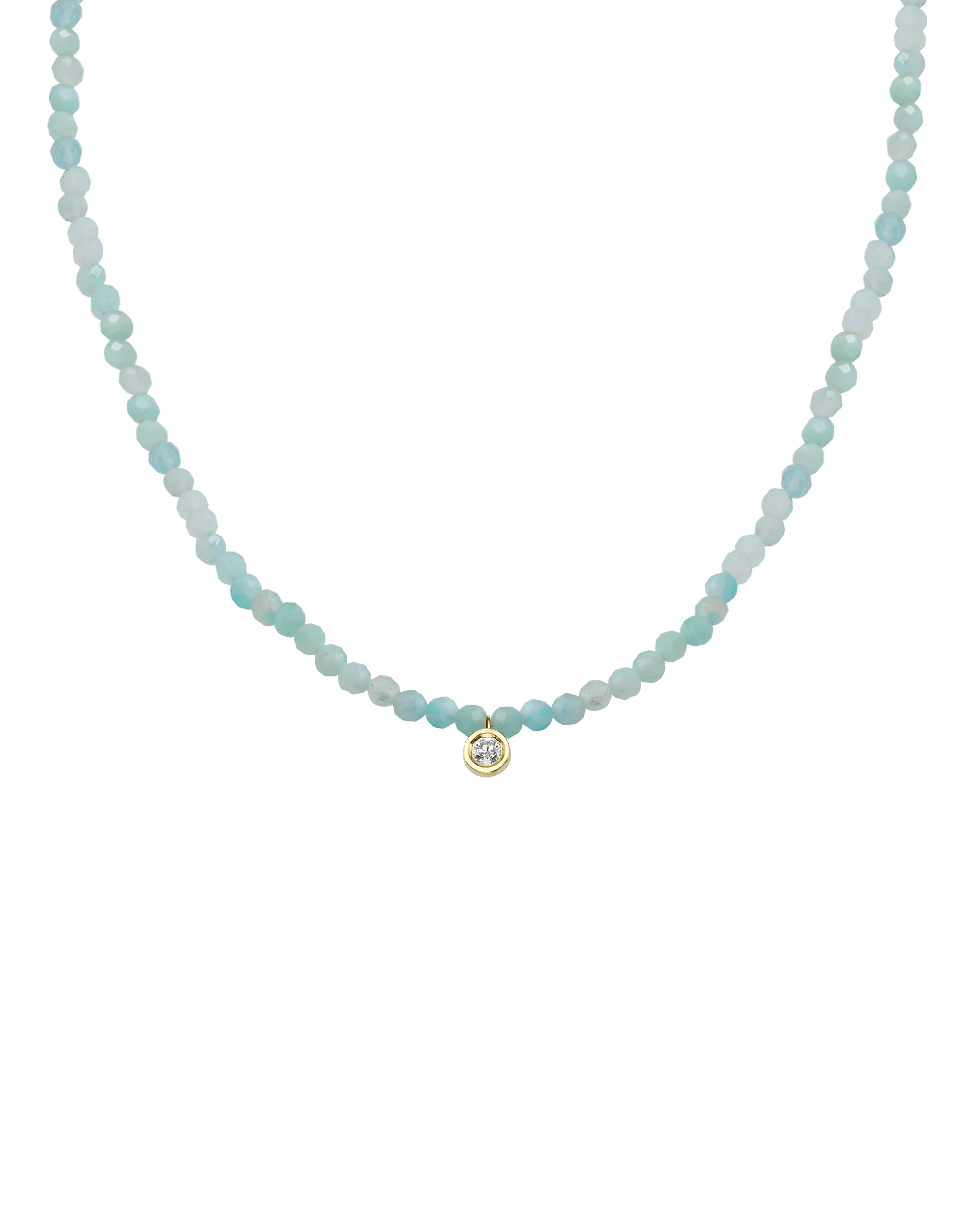 Emerald Gemstone & Diamond Necklace - 14K Yellow Gold