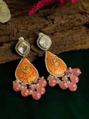 Hand Painted Meenakari Monalisa Beeds Earring