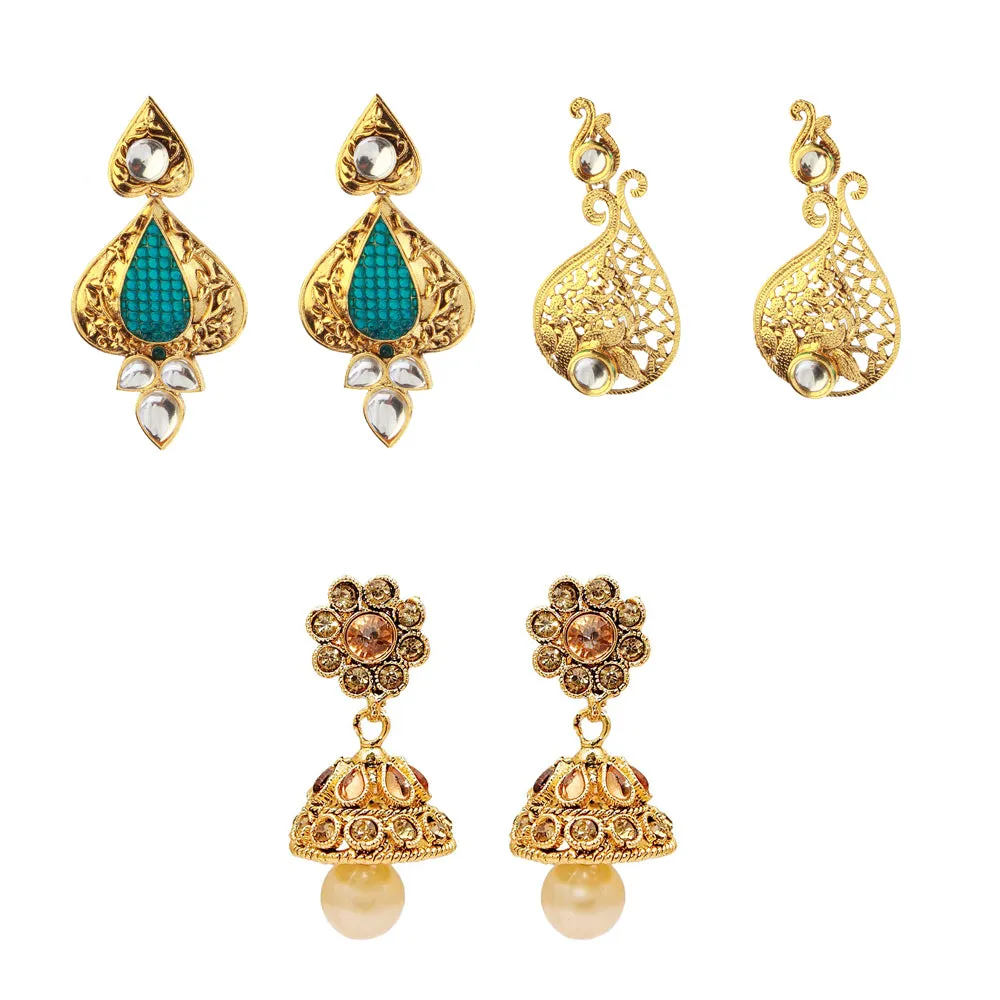 JewelMaze Set of 3 Earrings Combo