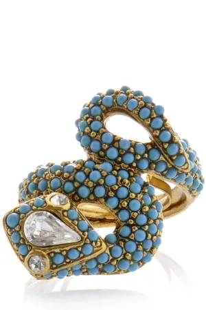 KENNETH JAY LANE SERPENT Blue Crystal Ring