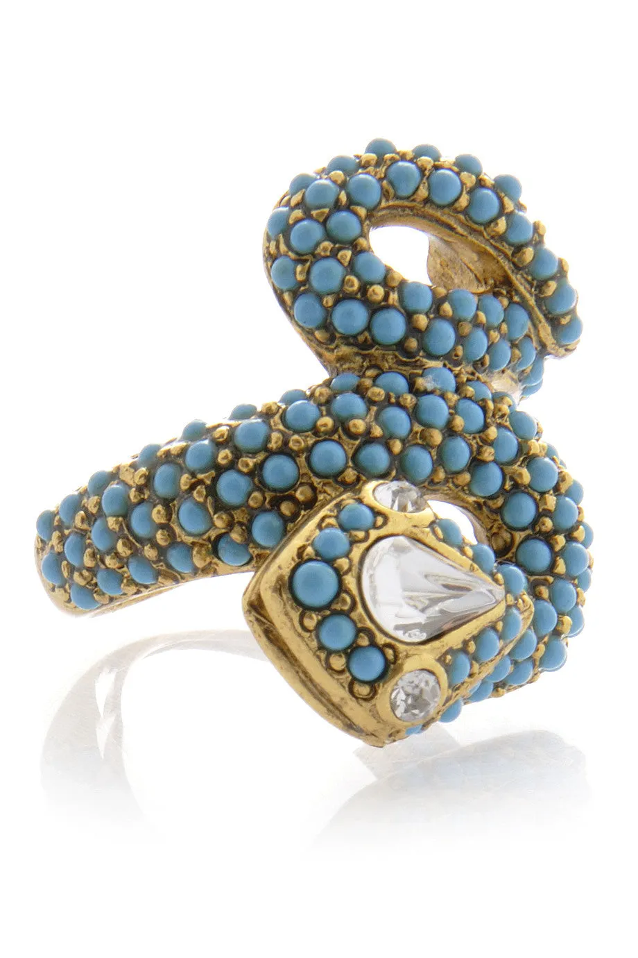 KENNETH JAY LANE SERPENT Blue Crystal Ring