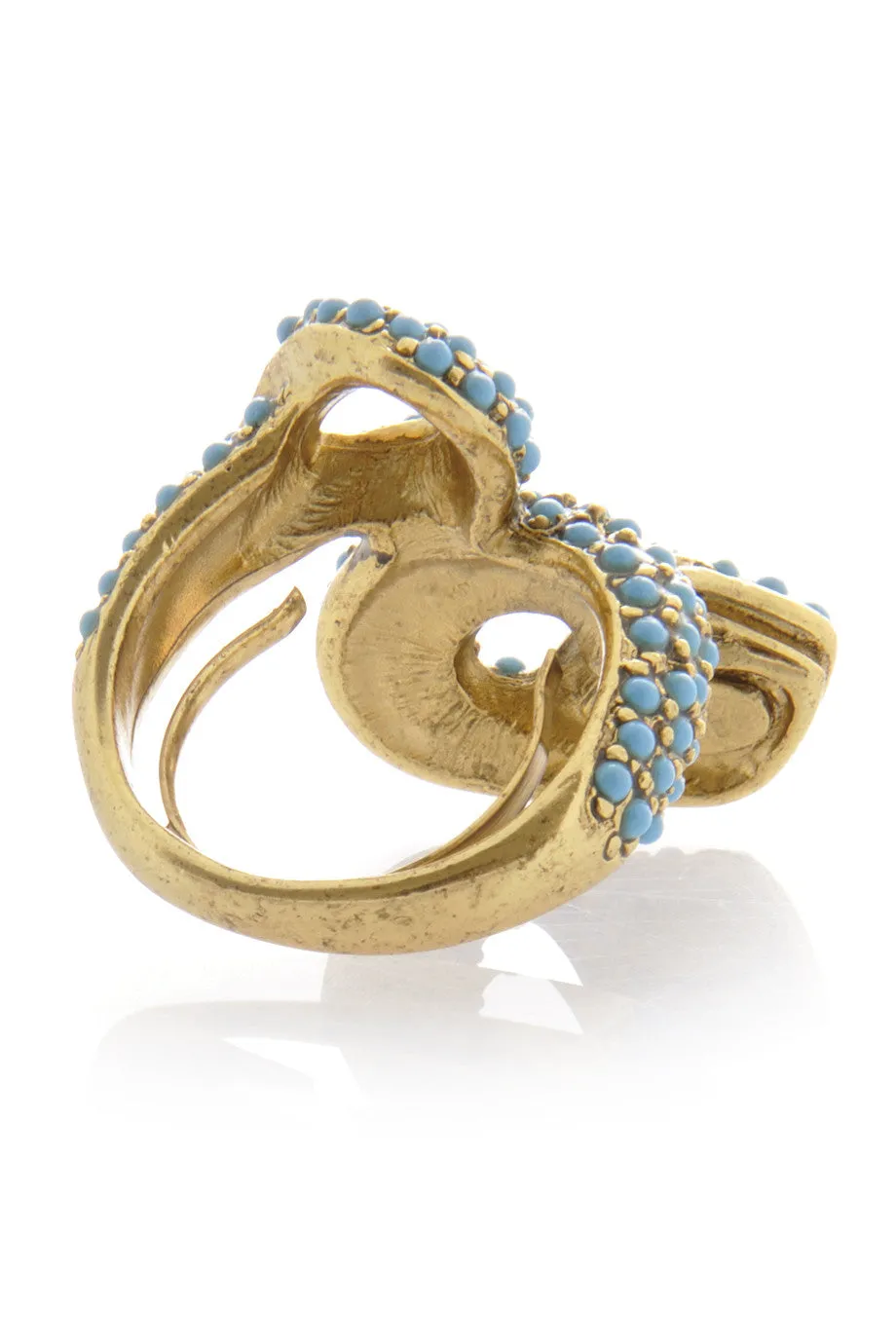 KENNETH JAY LANE SERPENT Blue Crystal Ring