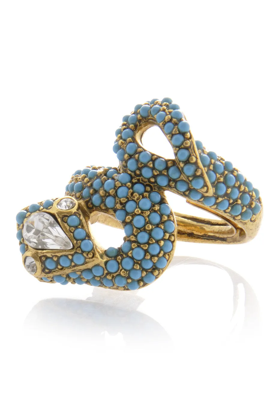 KENNETH JAY LANE SERPENT Blue Crystal Ring