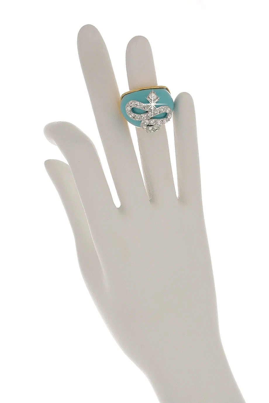 KENNETH JAY LANE TURQUOISE Crystal Snake Ring