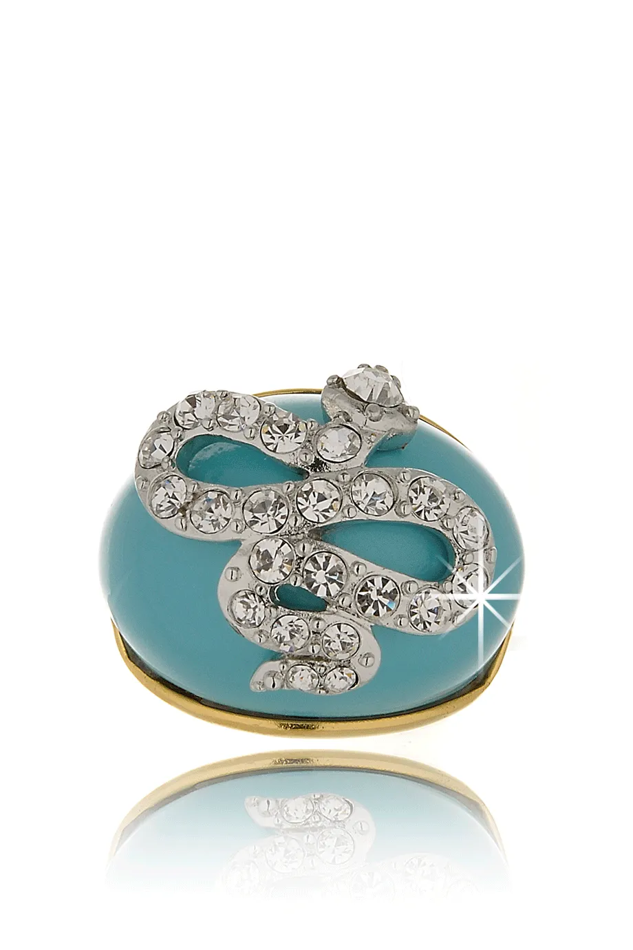 KENNETH JAY LANE TURQUOISE Crystal Snake Ring