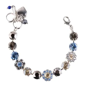 Large Floret Bracelet in "Morning Mist" - Rhodium