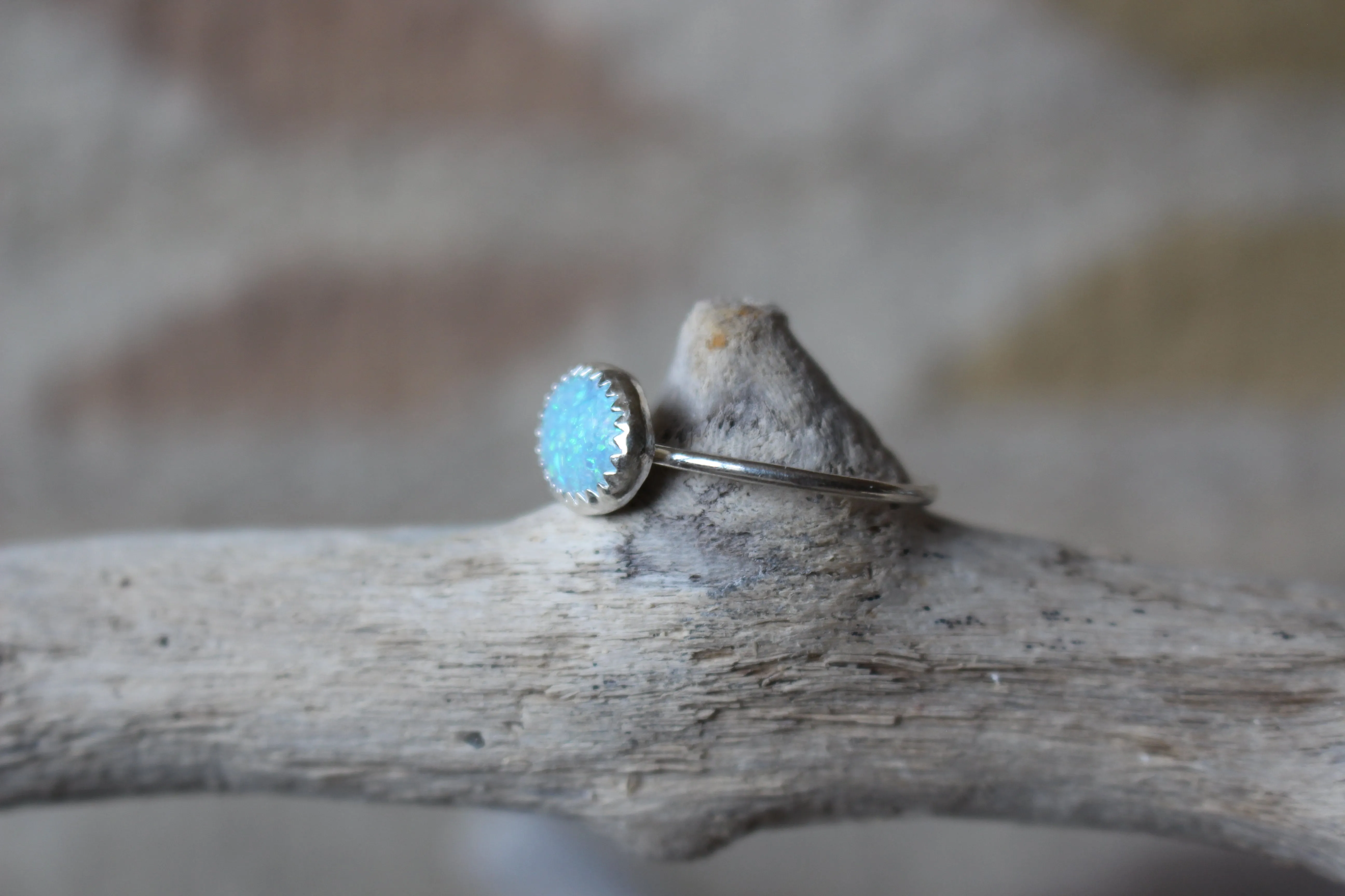 Light Blue Opal Ridge Ring