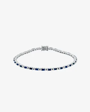 Linear Dark Blue Sapphire Tennis Bracelet