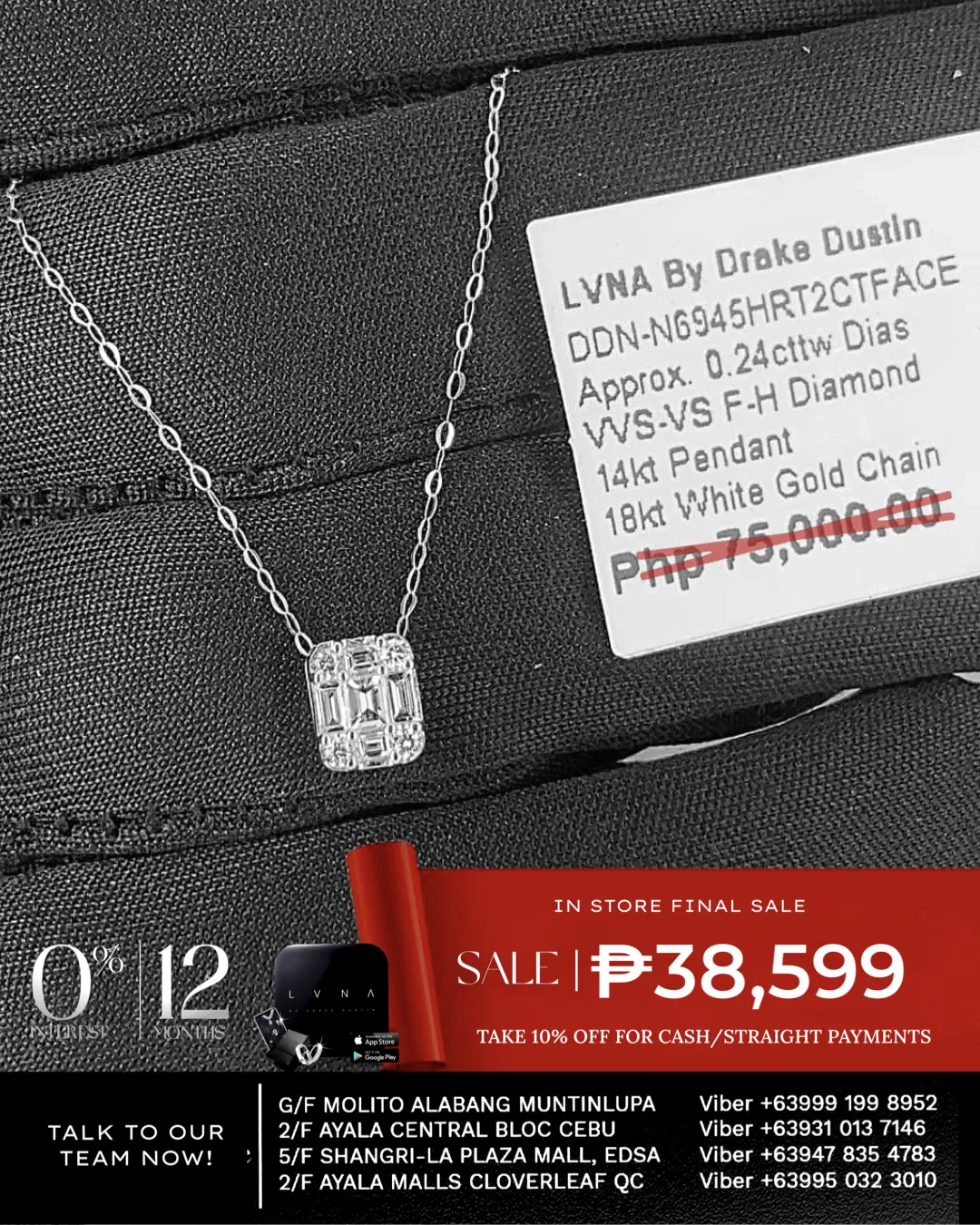 #LVNA2024 | Classic Invisible Setting Emerald Diamond Necklace 18kt