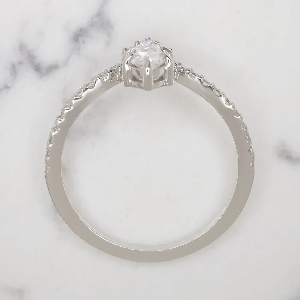 MARQUISE CUT F-G SI DIAMOND COCKTAIL RING F SI2 WHITE GOLD V RING ENGAGEMENT