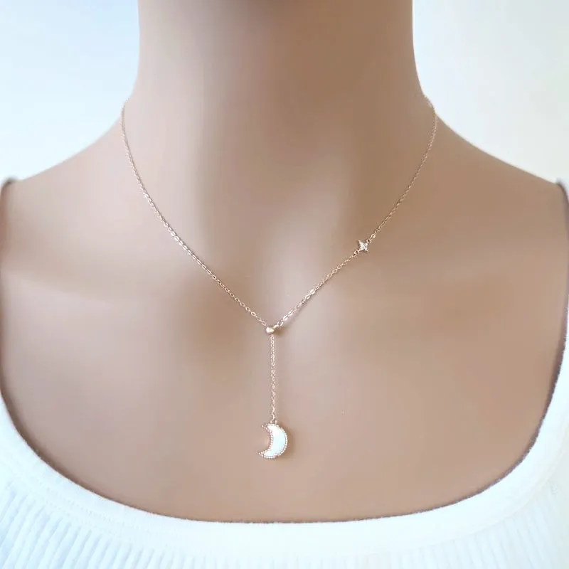 Moon Mother of Pearl Drop Pendant