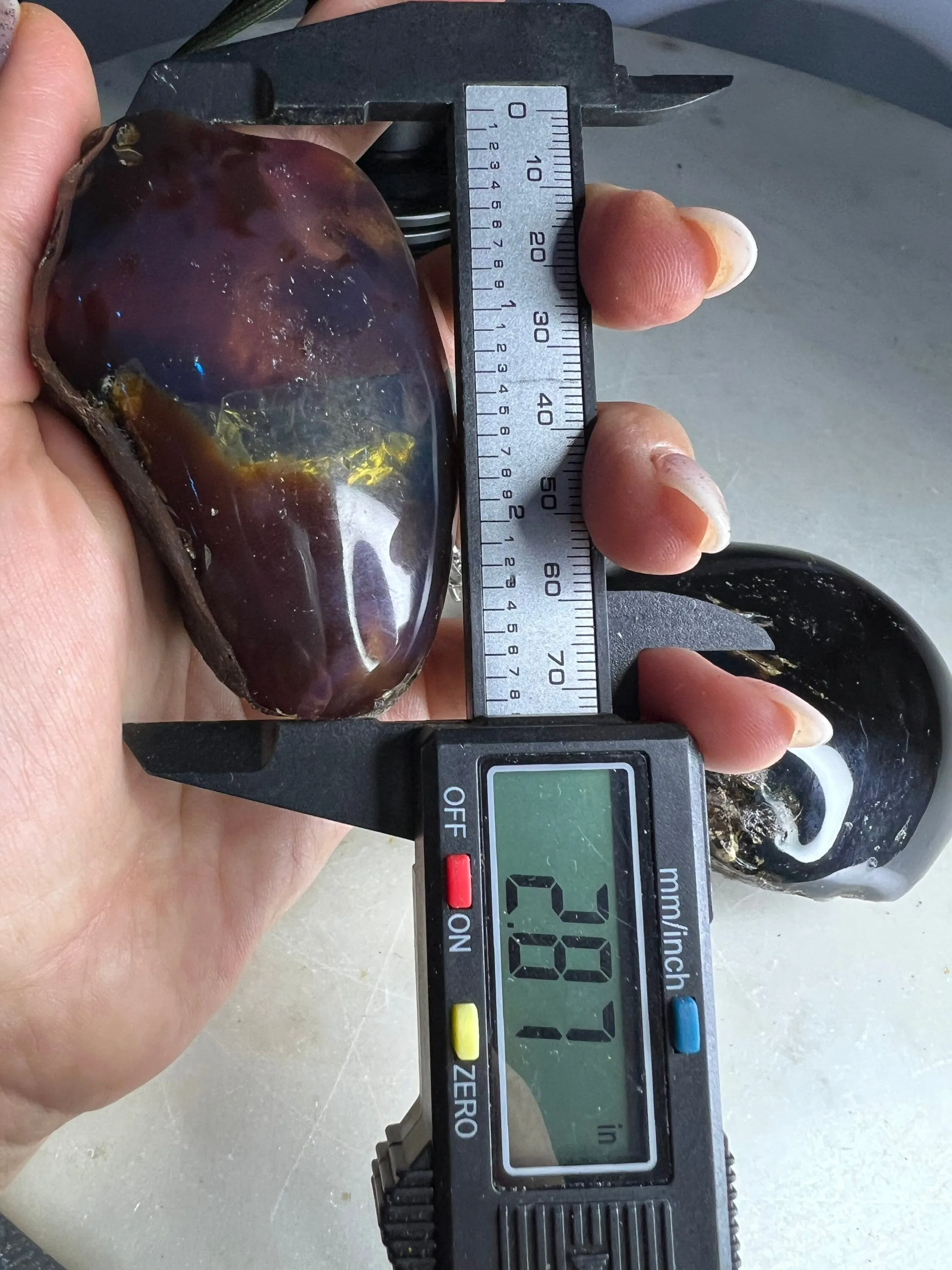 Natural Sumatran Blue Amber, freeform UV REACTIVE BLUE Half polished. 2 pieces total weight 160grams