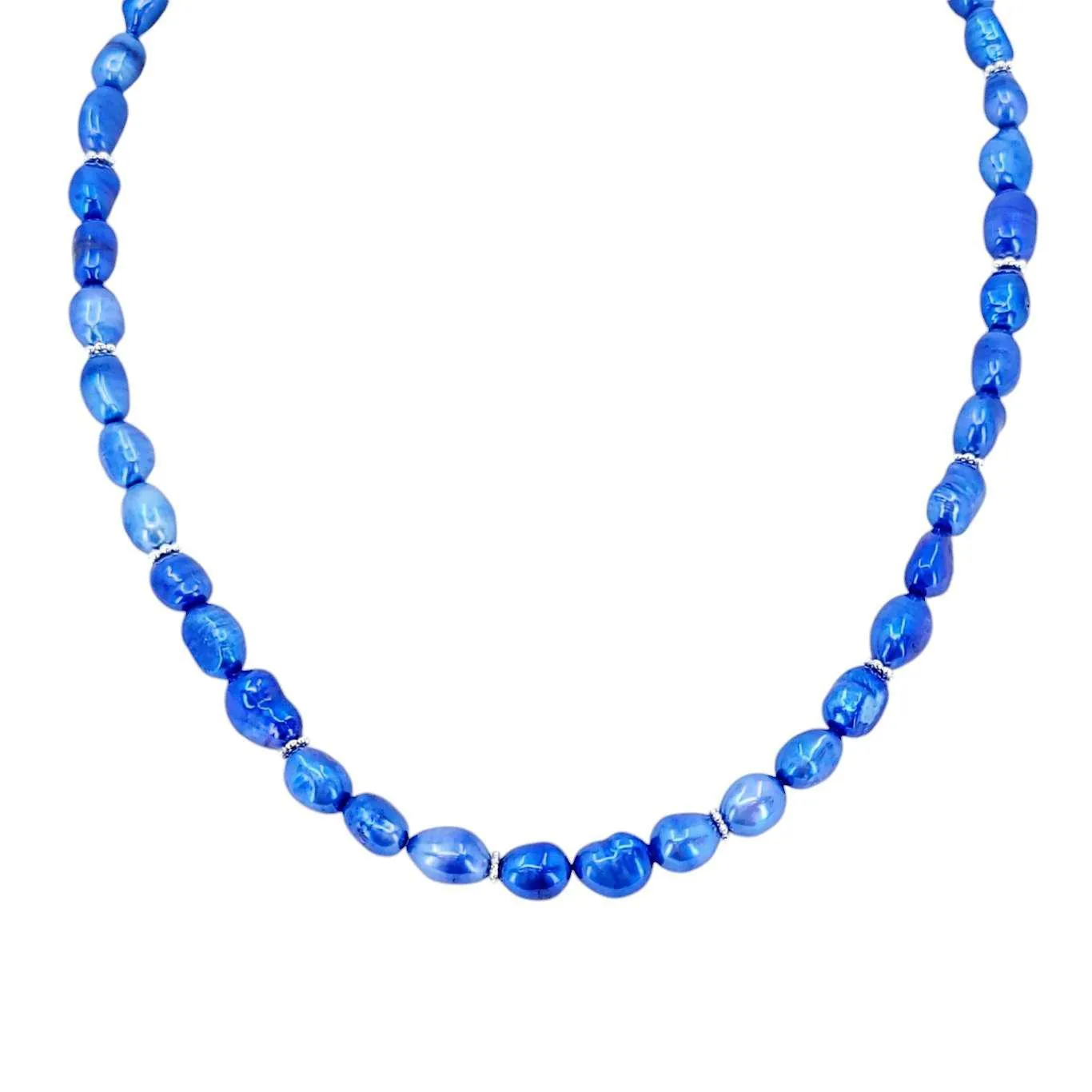 Necklace - Baroque Freshwater Pearl String (Blue) by Tiny Aloha