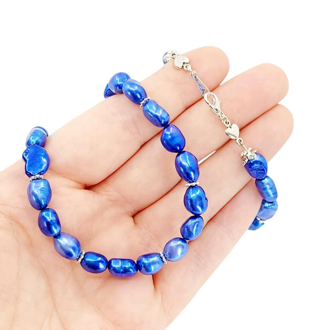 Necklace - Baroque Freshwater Pearl String (Blue) by Tiny Aloha