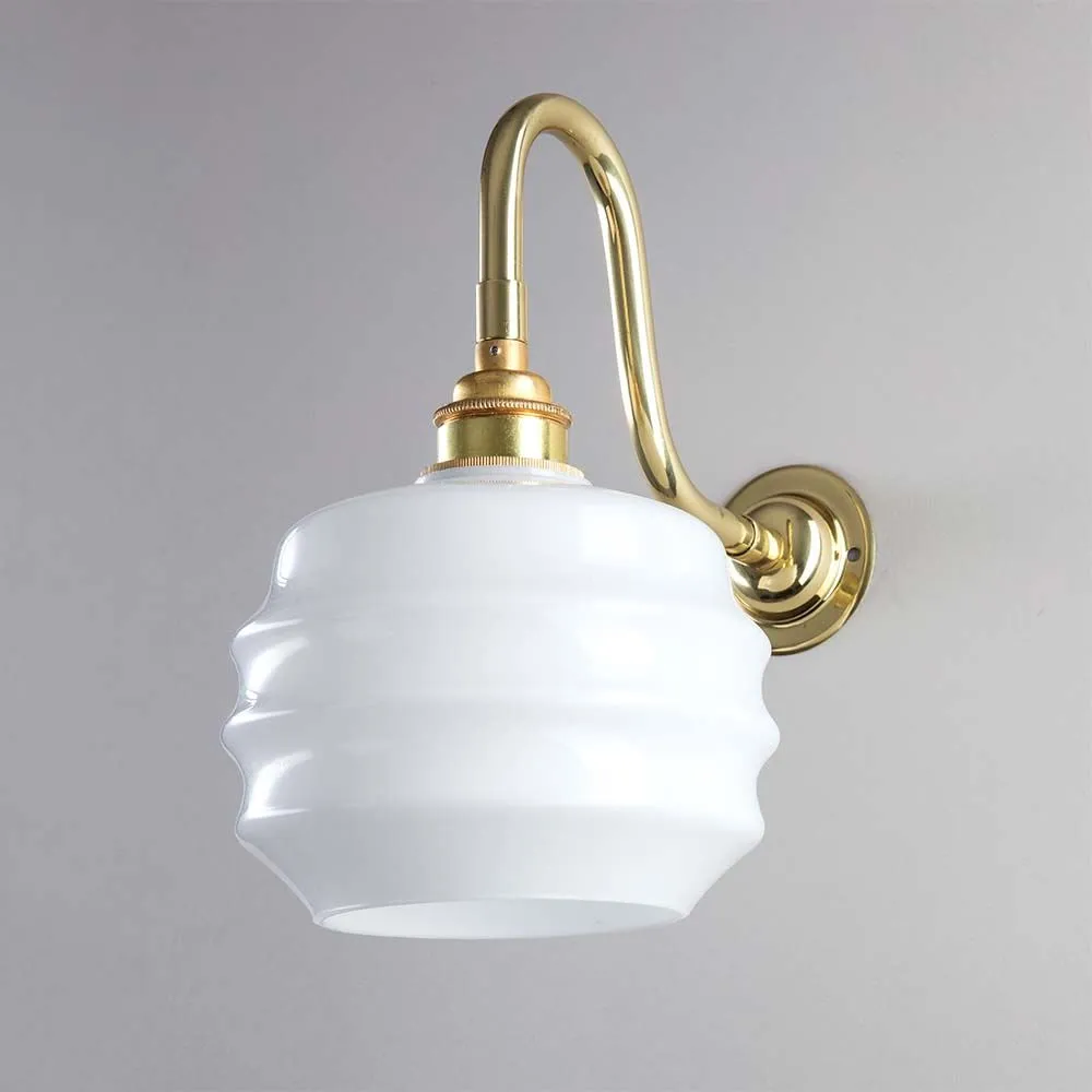 Old School Electric Deco opal glass wall light