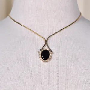 Onyx & Rhinestone Necklace