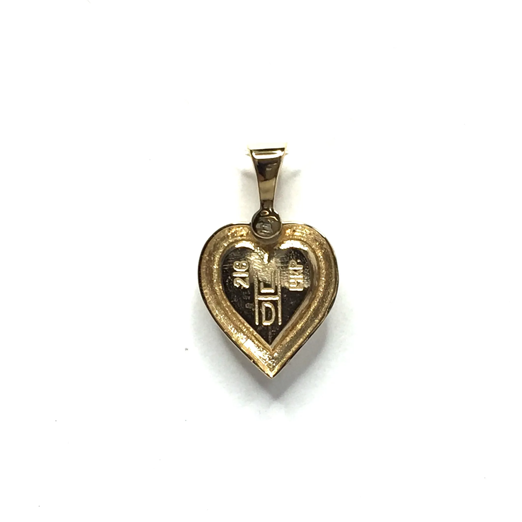 Opal Pendant Heart Shape Inlaid Design with .02ct Round Diamond