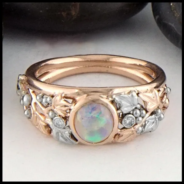 Opal with Celtic Ivy Gold ring