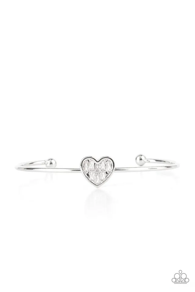 Paparazzi Bracelet ~ Heart of Ice - White