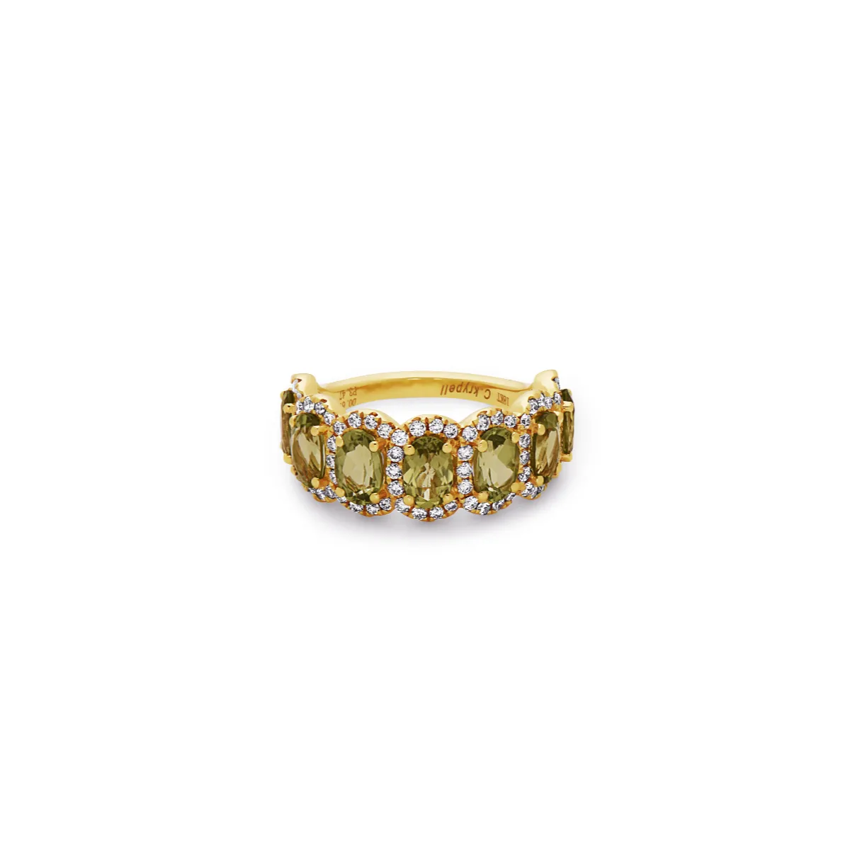 Pastel Diamond Oval Cushion Ring