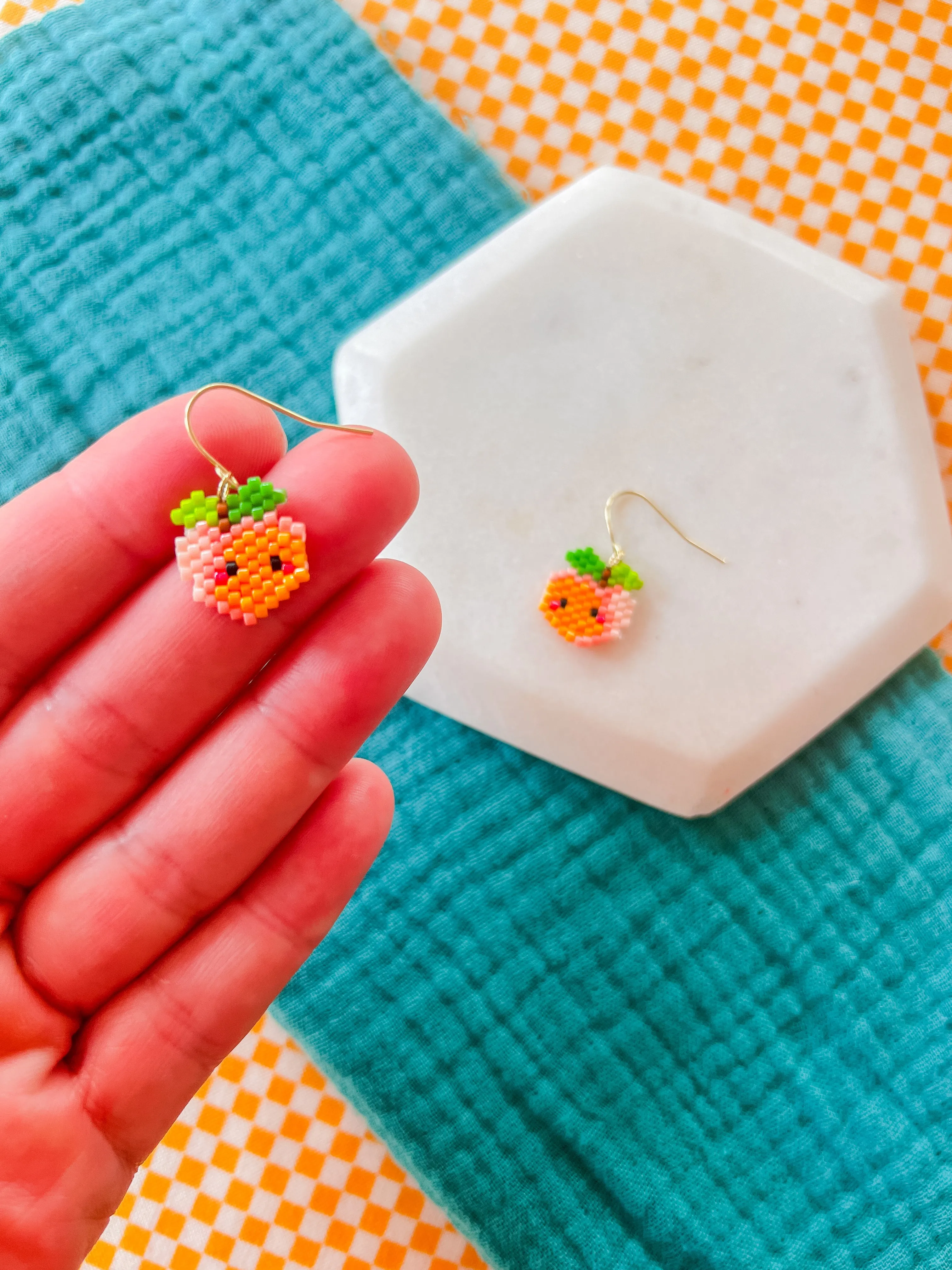 Peach Cutie | Beaded Earrings